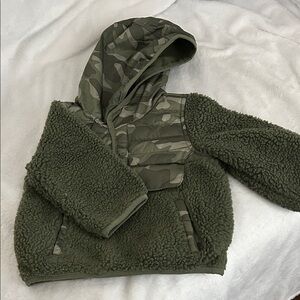 Toddler Camouflage and Green Sherpa Hoodie